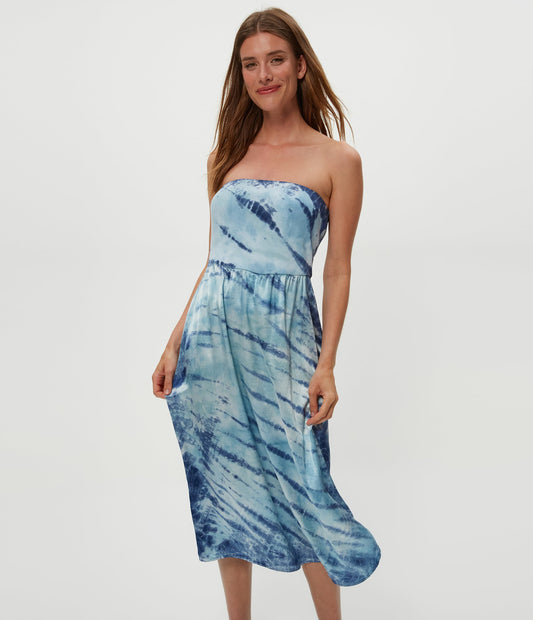 Solange Satin Double Dye Midi Dress